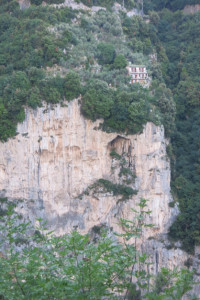 Villa Sofia atop a cliff in the hills of Positano.