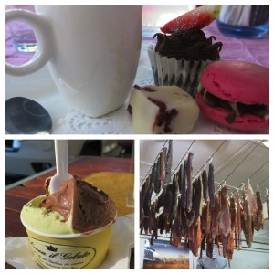 Sweet treats from Dipped, gelato (because where to we go WITHOUT this stuff?) and hanging biltong.