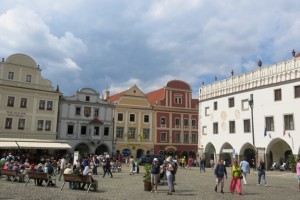 Main square in the center of Cesky Krumlov.