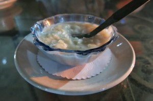 A traditional dessert - rice pudding. BECAUSE THERE IS NEVER ENOUGH RICE!