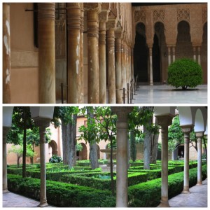 Inside a couple of the courtyards at the Alhambra.