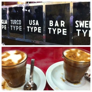 Delicious macchiatos at Tomoca.