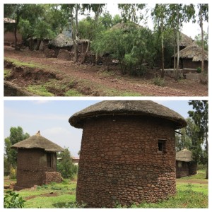 Typical Lalibela homes - two floors, with 5 - 7 family members living within.