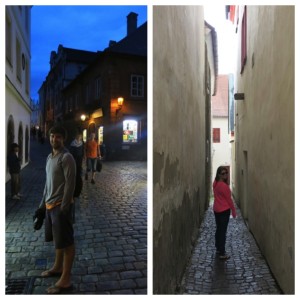 Exploring the streets of Cesky Krumlov.