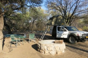 Stayed at one of our better campsites the night before entering the park, regularly hearing lions roaring at night.