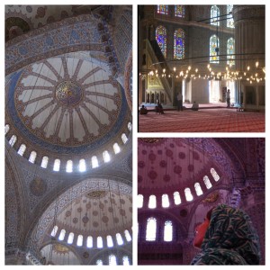 Inside the Blue Mosque.