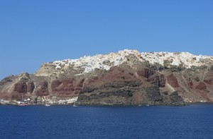 View of Santorini from the ferry