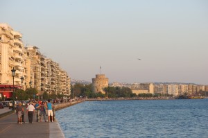 The White Tower along Thessaloniki's waterfront.