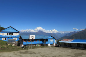 A court with a view (Dhaulagiri in the background again).