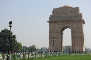 We started at India Gate. This 42 meter high Arc-de-Triomphe-esque structure was built to commemorate the lives of the 70,000 Indian soldiers that died fighting for the British Army during World War I. The names of all the soldiers are etched into the structure, and it also sports an eternal flame.