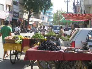 Walking by some of the street markets around the city.