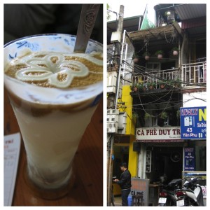 "Yogurt coffee" from Ca Phe Duy Truy near West Lake. Basically just frozen yogurt with a hint of coffee flavor, but delicious nonetheless.