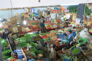 The huge spread of local produce.