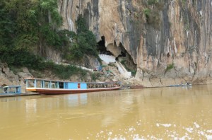 Passing the famed Pak Ou caves on our way out of Luang Prabang.