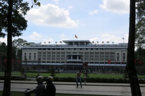 The less-than-impressive-looking Reunification Palace.