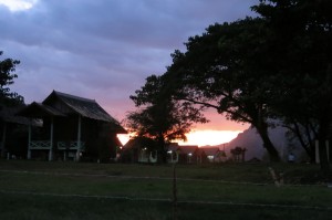 The sun sets on Vang Vieng.