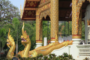 Dragons at the back entrance of the wat.