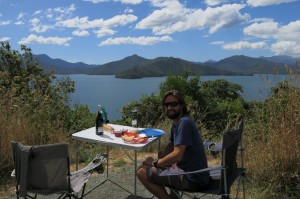 Picnicing with a view of Queen Charlotte Sound