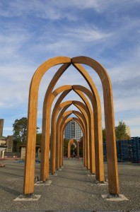 These timber arches are meant to house future outdoor markets around the city (they can be relocated anywhere).
