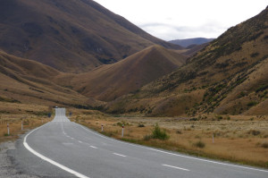 Making our way through Lindis Pass north toward Mt. Cook.