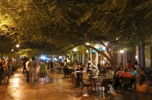 The busy, treelined plaza houses cool restaurants and clubs (we recommend grabbing pizza at Ouzo).